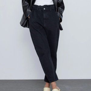 Zara paperbag lightweight denim jeans